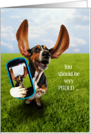 Sports Captain Proud of Your-selfie Basset Hound Cellphone Humor card