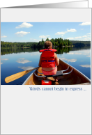 Outdoor Resort Vacation Concierge Thank You Girl in Canoe on Lake card