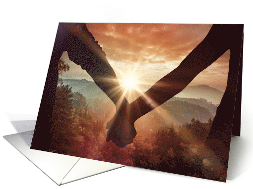 Our Son Bereavement Sympathy Card Sunset Handholding card (1395600)