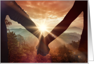 Our Daughter Bereavement Sympathy Card Sunset Handholding card