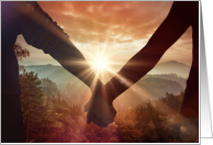 Our Child Bereavement Sympathy Card Sunset Handholding card