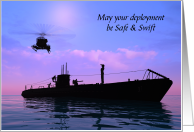 Submarine Deployment Farewell Blue & Purple Sunset card