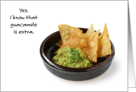 Guacamole is Extra, Special September 16 National Guacamole Day card