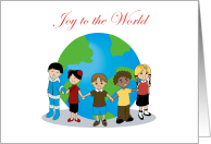 Joy to the World Cultural Diversity Children Embrace Unity card