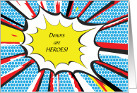 Donors are Heroes National Donor Day Feb 14 Pop Art Caption card