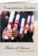 Master of Science Biomedical Sciences Graduate Congratulations Diplomas card