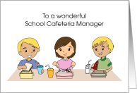 School Cafeteria Manager Retirement Children Lunch Cafeteria card
