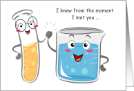 Chemistry Beaker & Test Tube Romance Anniversary card