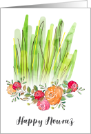 Spring Flowers and Grass Happy Nouruz Persian New Year card