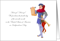 Fourth of July Birthday Royal Town Crier Independence Day card