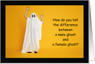 Halloween Female Ghost Boobies Humor card