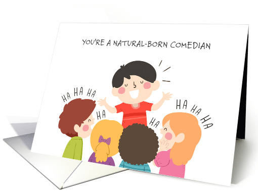 Stand Up Comedy Performance Kids Laughing Congratulations card