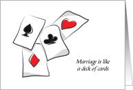 Anniversary Marriage Like a Deck of Cards Analogy Humor card