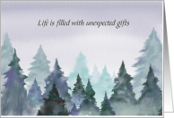 Unplanned Pregnancy New Dad Life’s Unexpected Gifts Encouragement Tree Top Watercolor card