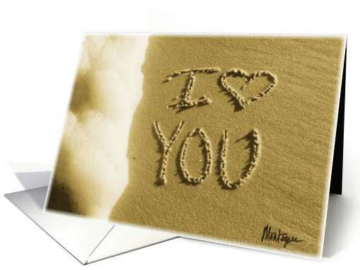 I love you beach, sand & surf card (36370)