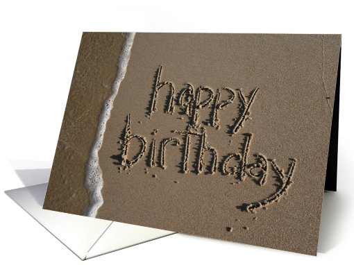 happy birthday - beach & sand card (481568)
