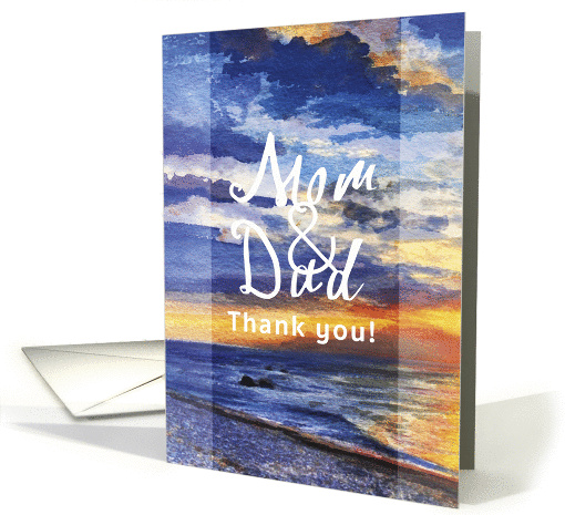 Colorful sunset Mom&Dad Thank You card (1444102)