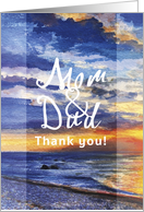 Colorful sunset Mom&Dad Thank You card