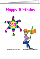 24th Birthday - Hitting 24 card