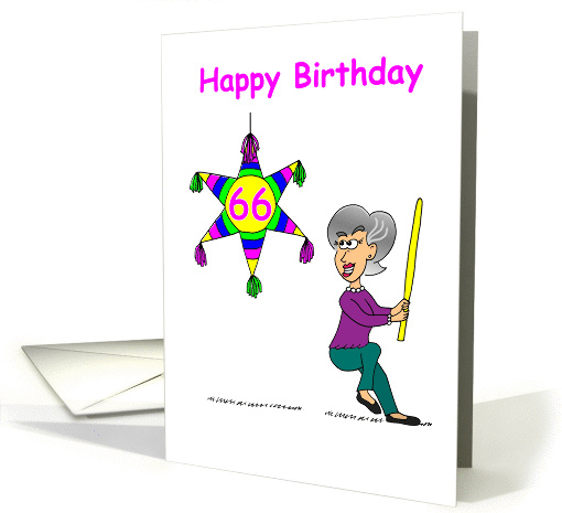 66th Birthday - Hitting 66 card (118134)