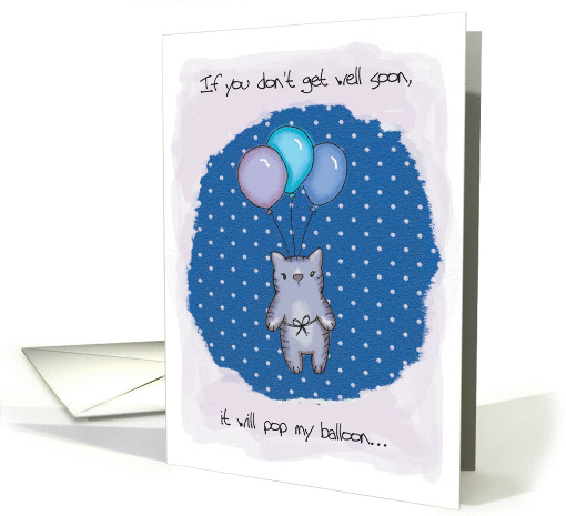 cat balloon card (161317)