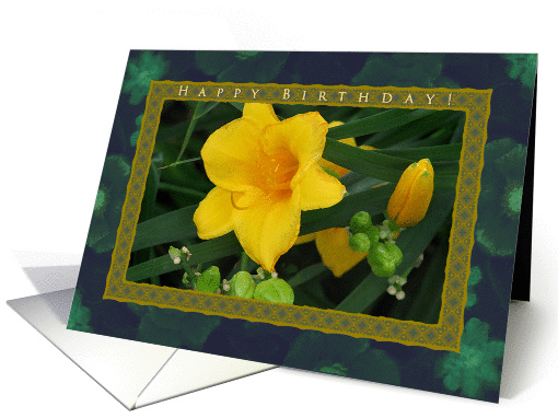 Happy Birthday Yellow Day Lilies card (554740)