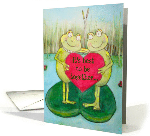 St. Valentine's Day Love romance funny cute humor Frog card (127037)