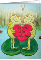 St. Valentine’s Day Love romance funny cute humor Frog Card