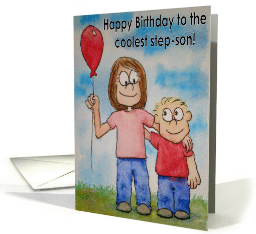 Happy Birthday Step-Mom Stepmom Cute Whimsical card (131763)