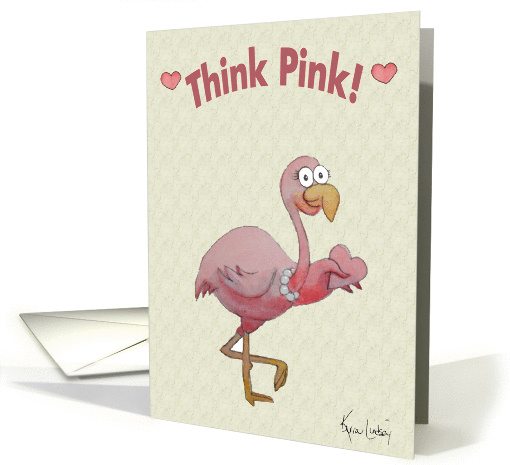 Happy Valentine's Day Pink Flamingo Heart  card (144959)