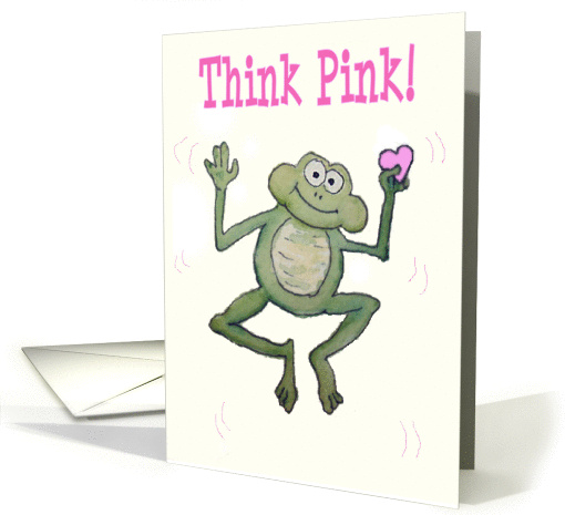 Happy Valentine's Day Pink Heart Frog card (145167)