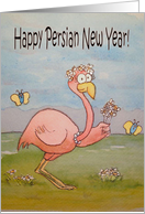 Happy Persian New Year Spring Pink Flamingo Happy Card