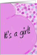 Baby Girl Announcement Invitation Invite Pink Girl Paper Card