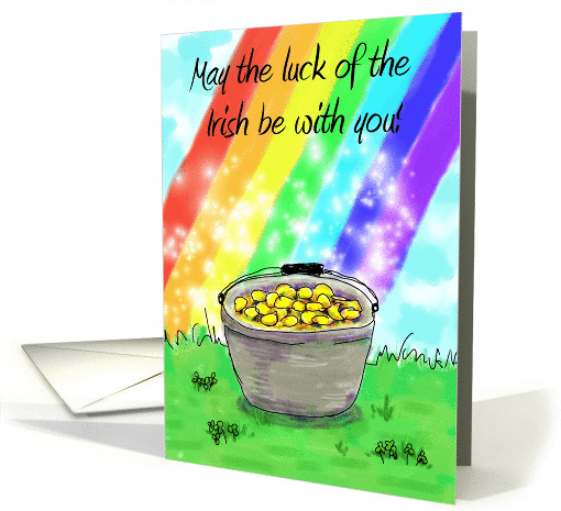 Lucky Irish Gold Rainbow Whimsical Happy St. Patrick's Day Paper card