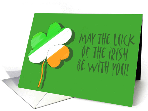 Irish Flag Colors Shamrock Clover Happy St. Patrick's Day Paper card