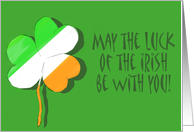 Irish Flag Colors Shamrock Clover Happy St. Patrick’s Day Paper Card