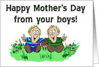 Happy Mother’s Day Twin Boys Paper Card