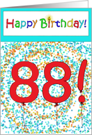 Happy Birthday 88 Bright Bold Balloon Paper Card