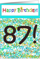 Happy Birthday 87 Bright Bold Balloon Paper Card