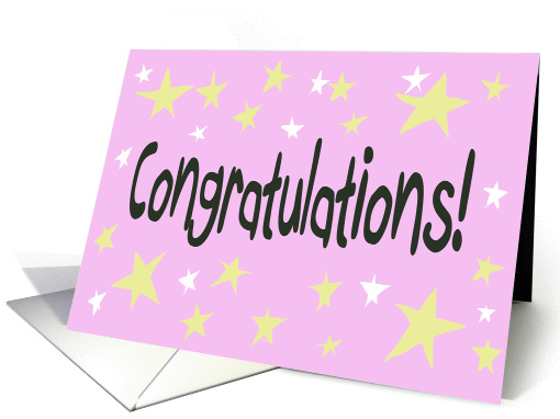  Pink Congratulations Star Paper card (230163)