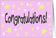  Pink Congratulations Star Paper Card