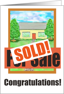 House Sold New Home Congratulations House Paper Card