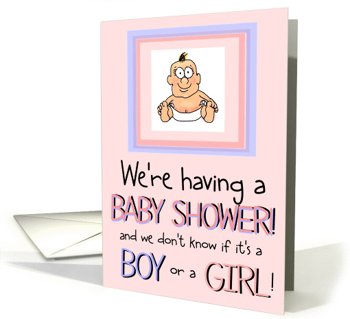 Baby Shower Invitation Surprise Boy or Girl Unknown Paper card