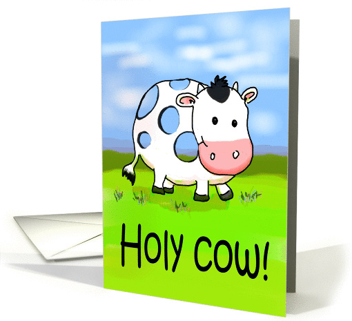 Holy Cow Funny Humor Congratulations Paper card (360477)