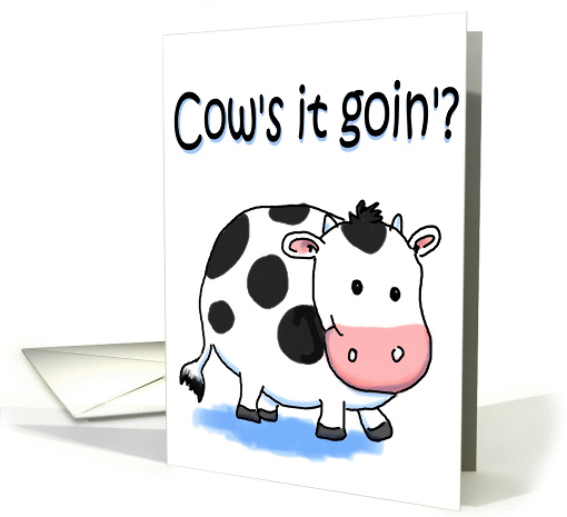 Cow Funny Humor Friendship Miss You Paper card (360550)