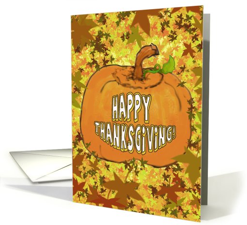 Happy Thanksgiving Pumpkin Whimsical card (715039)