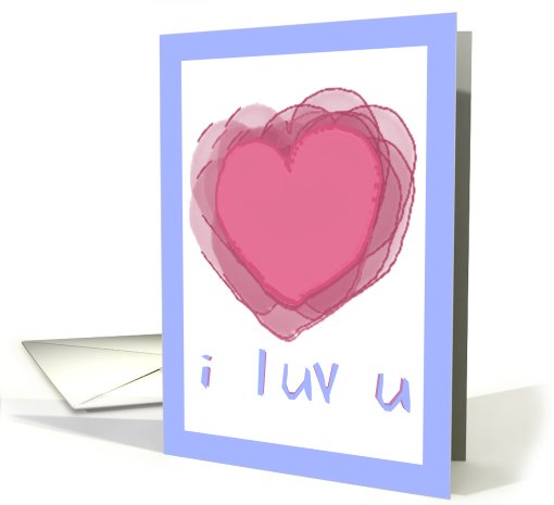 Whimsical Text I love You Heart Humor Valentine card (756699)