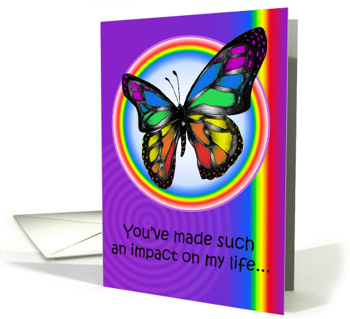Gay Lesbian Pride Thank You Thanks Rainbow Butterfly card (757259)