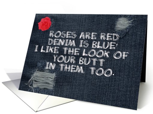 Happy Valentine's Day Humor Adult Sexy Jeans card (759825)