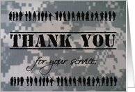 Thank You For Your Military Service Patriotic Support Our Troops card